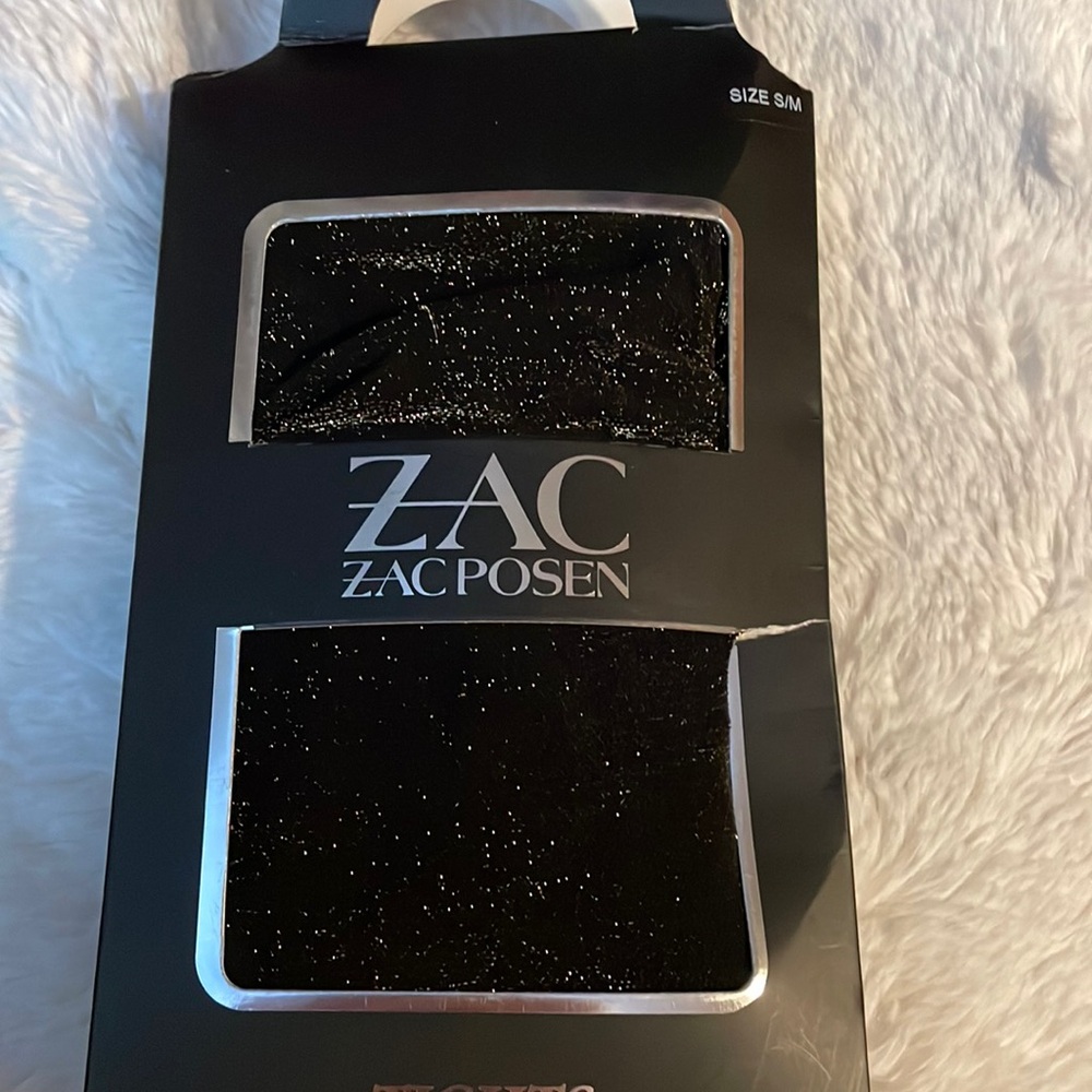 New- Zac Posen Black and Gold Sparkle Tights